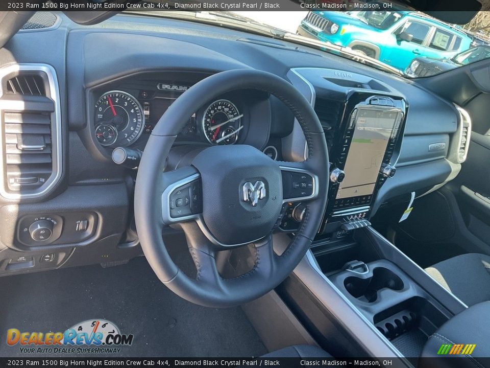 2023 Ram 1500 Big Horn Night Edition Crew Cab 4x4 Diamond Black Crystal Pearl / Black Photo #4
