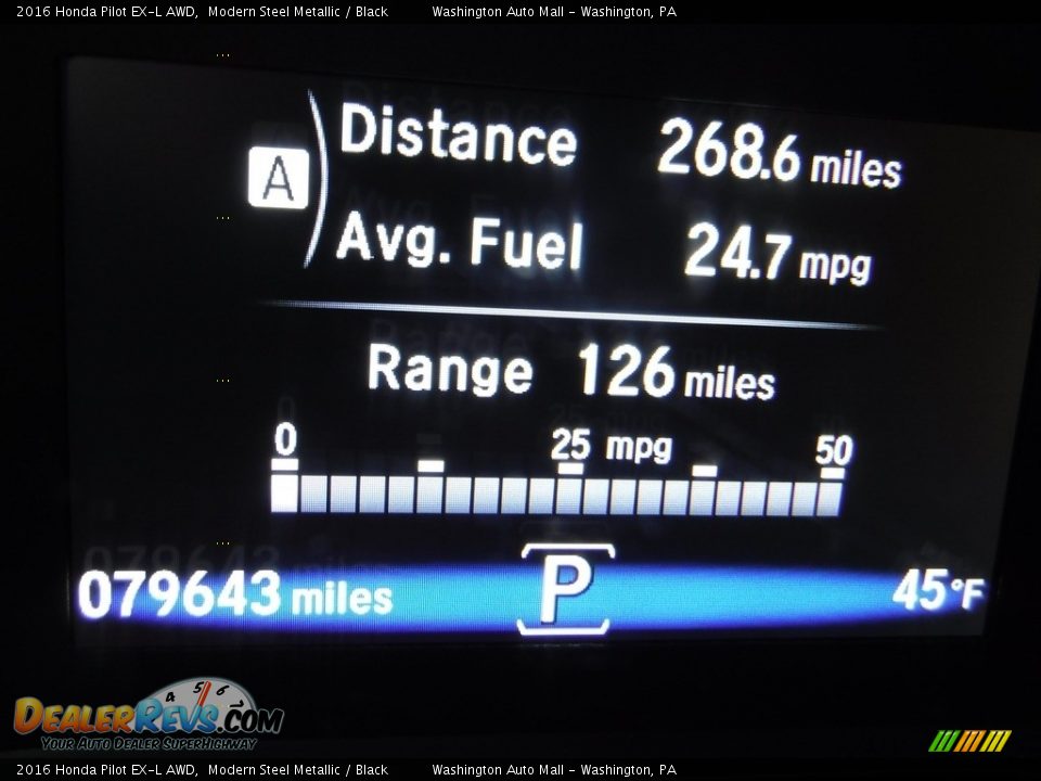 2016 Honda Pilot EX-L AWD Modern Steel Metallic / Black Photo #33