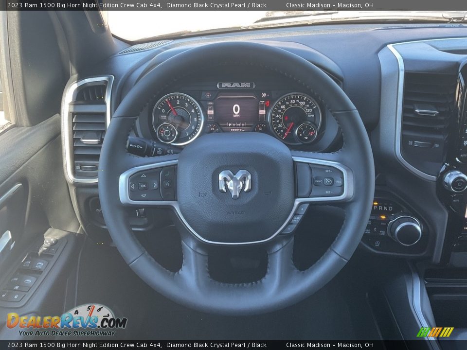 2023 Ram 1500 Big Horn Night Edition Crew Cab 4x4 Diamond Black Crystal Pearl / Black Photo #5