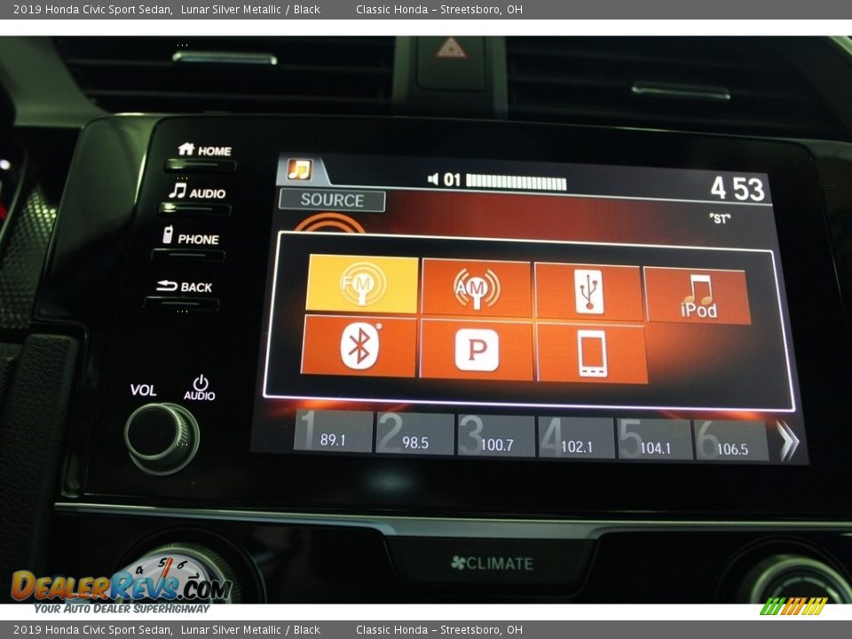 2019 Honda Civic Sport Sedan Lunar Silver Metallic / Black Photo #36