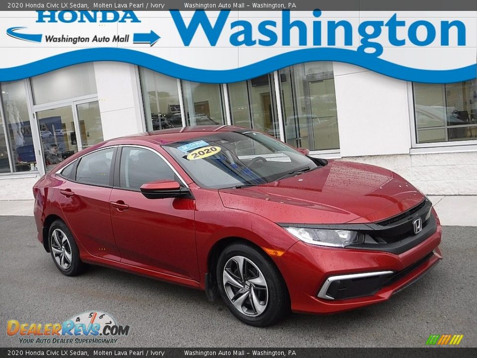 2020 Honda Civic LX Sedan Molten Lava Pearl / Ivory Photo #1