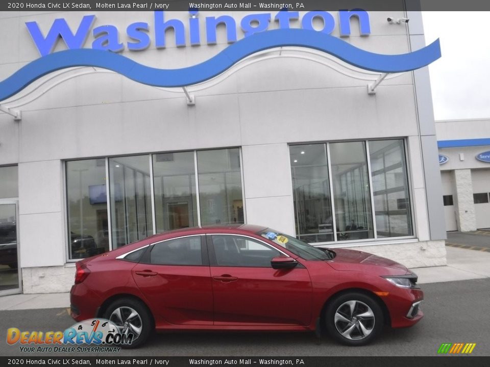 2020 Honda Civic LX Sedan Molten Lava Pearl / Ivory Photo #2