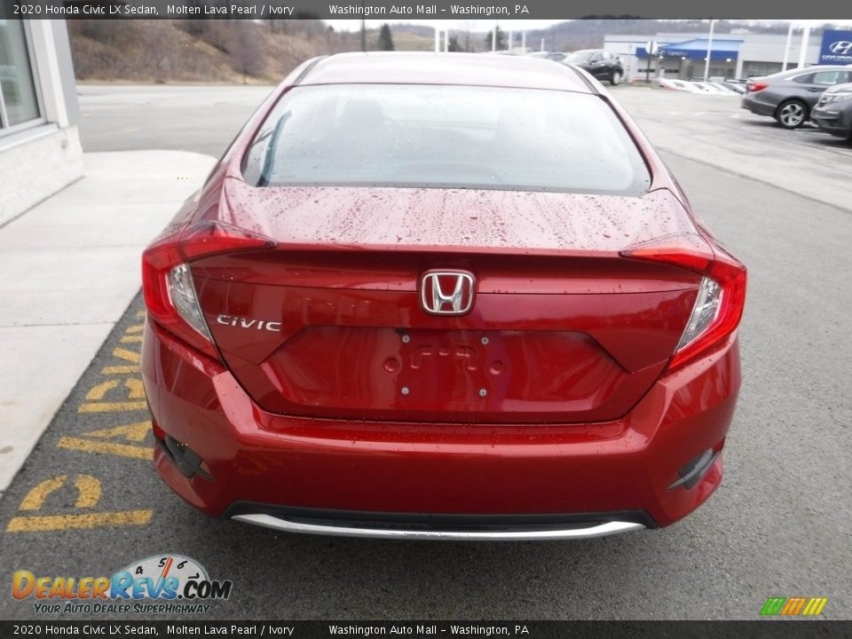 2020 Honda Civic LX Sedan Molten Lava Pearl / Ivory Photo #8
