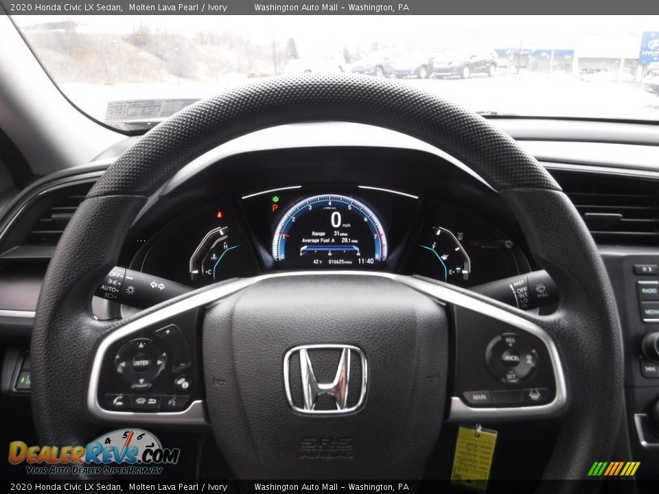 2020 Honda Civic LX Sedan Molten Lava Pearl / Ivory Photo #20