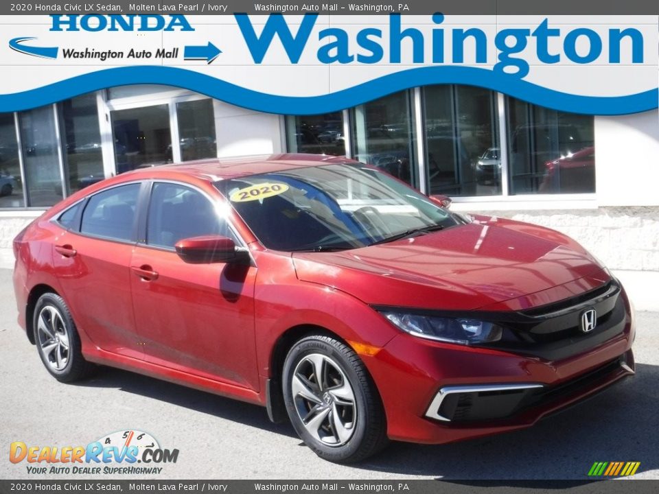 2020 Honda Civic LX Sedan Molten Lava Pearl / Ivory Photo #1