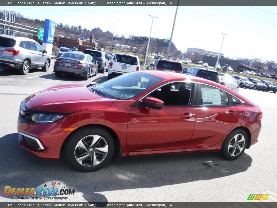 2020 Honda Civic LX Sedan Molten Lava Pearl / Ivory Photo #6