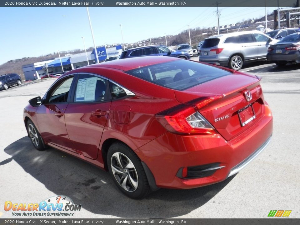 2020 Honda Civic LX Sedan Molten Lava Pearl / Ivory Photo #7