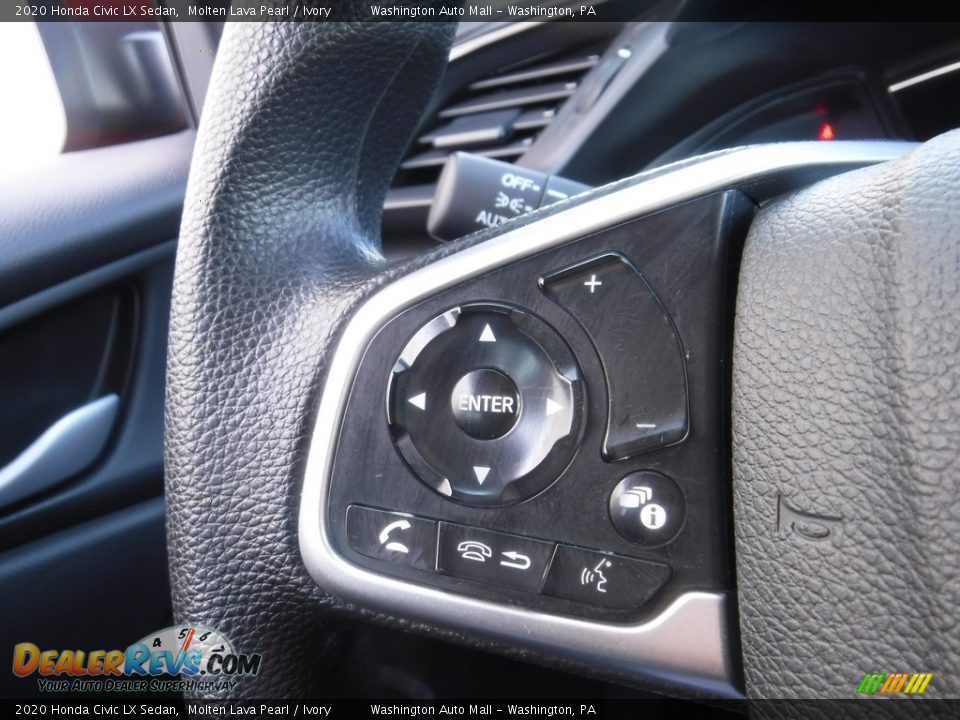 2020 Honda Civic LX Sedan Molten Lava Pearl / Ivory Photo #21
