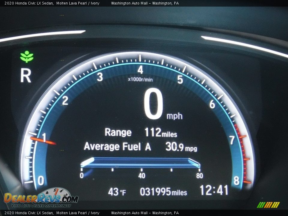 2020 Honda Civic LX Sedan Molten Lava Pearl / Ivory Photo #30