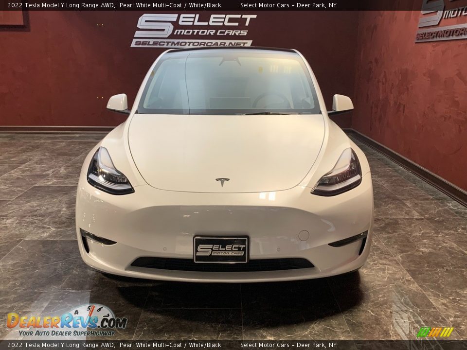 2022 Tesla Model Y Long Range AWD Pearl White Multi-Coat / White/Black Photo #2