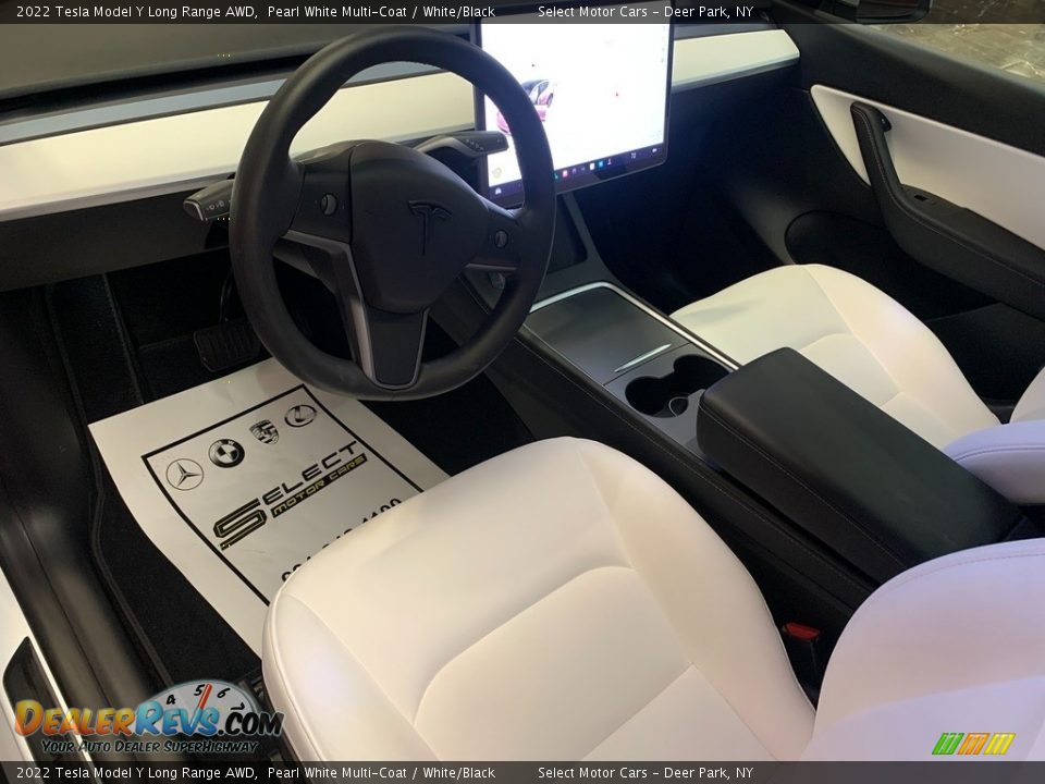 2022 Tesla Model Y Long Range AWD Pearl White Multi-Coat / White/Black Photo #8