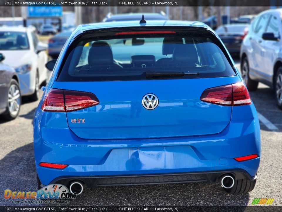 2021 Volkswagen Golf GTI SE Cornflower Blue / Titan Black Photo #7