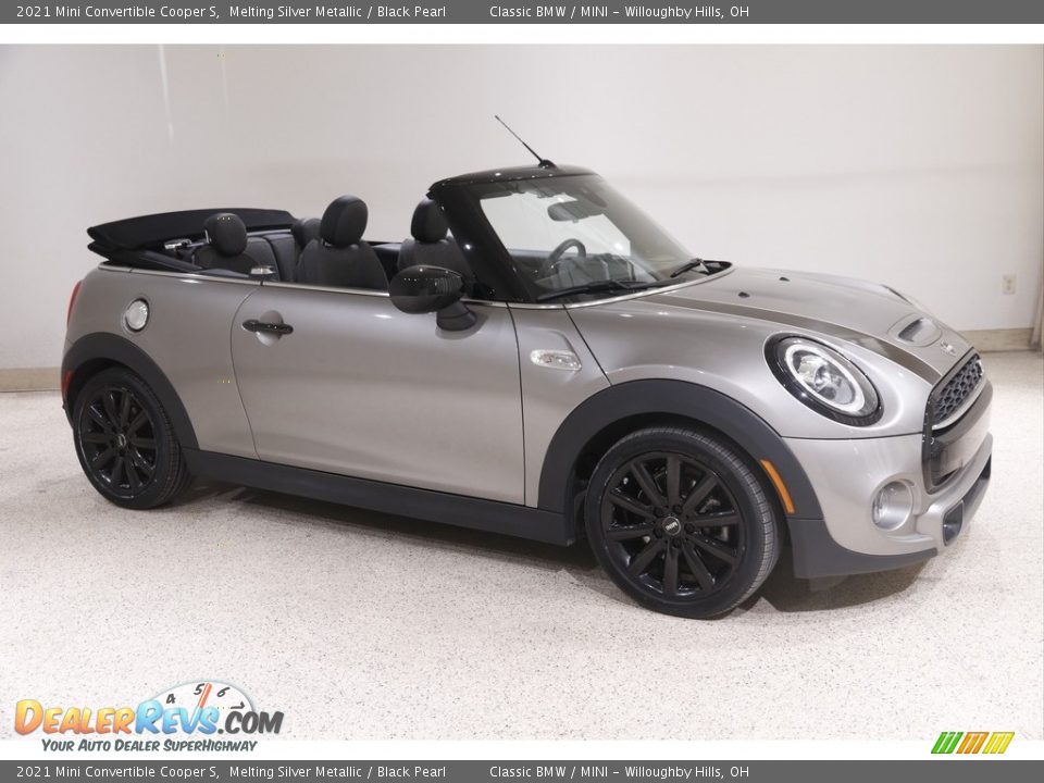 2021 Mini Convertible Cooper S Melting Silver Metallic / Black Pearl Photo #1