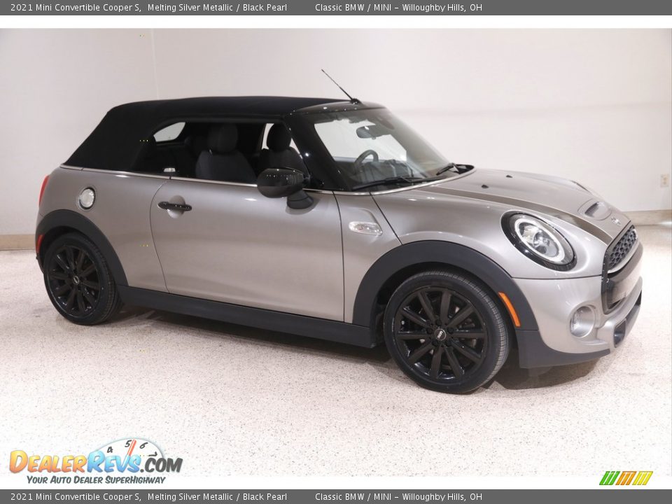 2021 Mini Convertible Cooper S Melting Silver Metallic / Black Pearl Photo #2