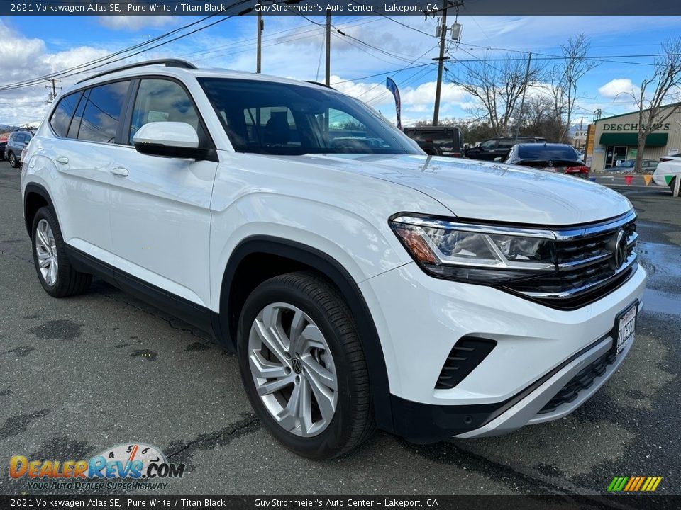 2021 Volkswagen Atlas SE Pure White / Titan Black Photo #1