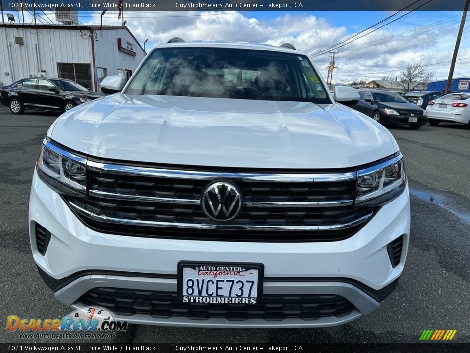 2021 Volkswagen Atlas SE Pure White / Titan Black Photo #2