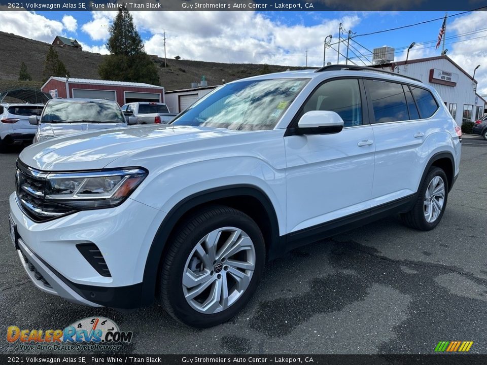 2021 Volkswagen Atlas SE Pure White / Titan Black Photo #3