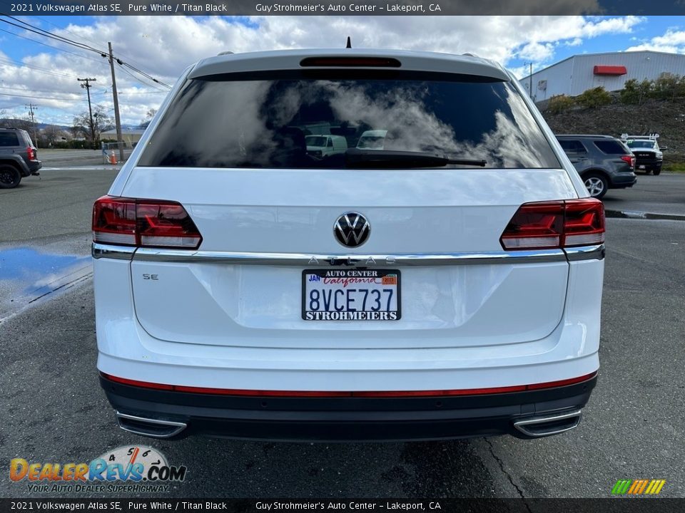 2021 Volkswagen Atlas SE Pure White / Titan Black Photo #5