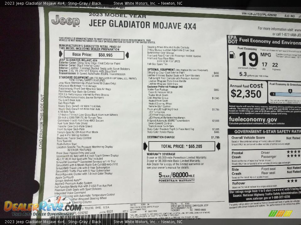2023 Jeep Gladiator Mojave 4x4 Sting-Gray / Black Photo #31