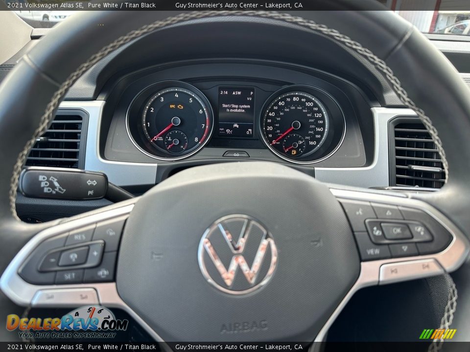 2021 Volkswagen Atlas SE Pure White / Titan Black Photo #8