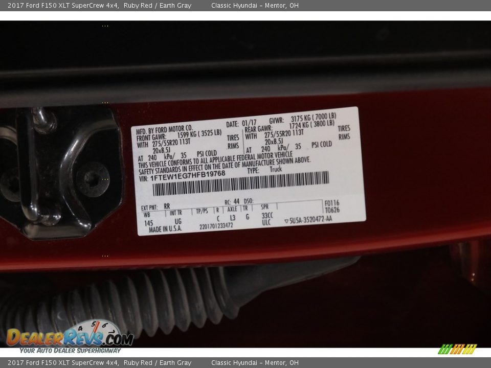 2017 Ford F150 XLT SuperCrew 4x4 Ruby Red / Earth Gray Photo #24