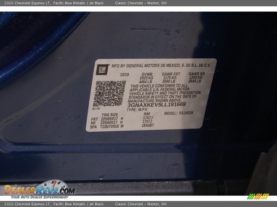 2020 Chevrolet Equinox LT Pacific Blue Metallic / Jet Black Photo #21