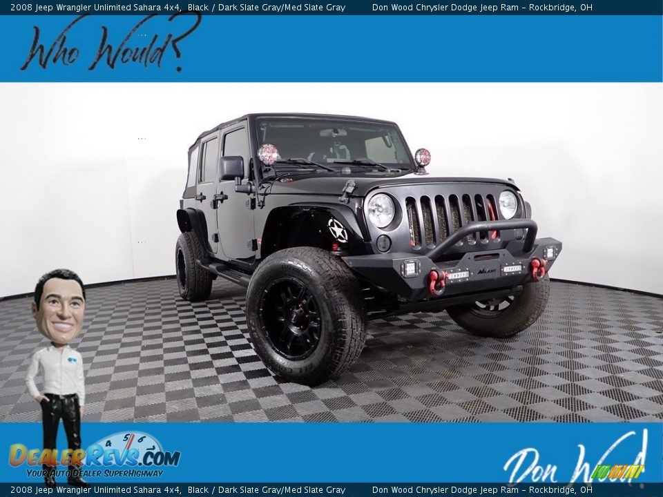 2008 Jeep Wrangler Unlimited Sahara 4x4 Black / Dark Slate Gray/Med Slate Gray Photo #1