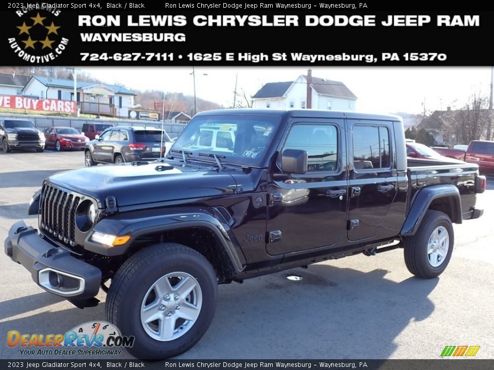 2023 Jeep Gladiator Sport 4x4 Black / Black Photo #1