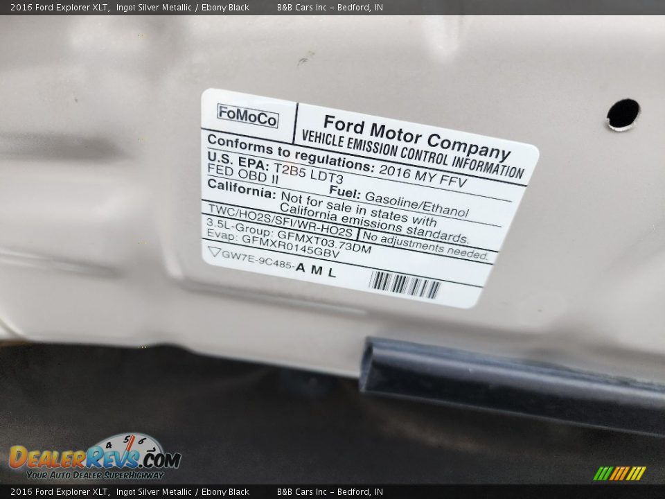 2016 Ford Explorer XLT Ingot Silver Metallic / Ebony Black Photo #26