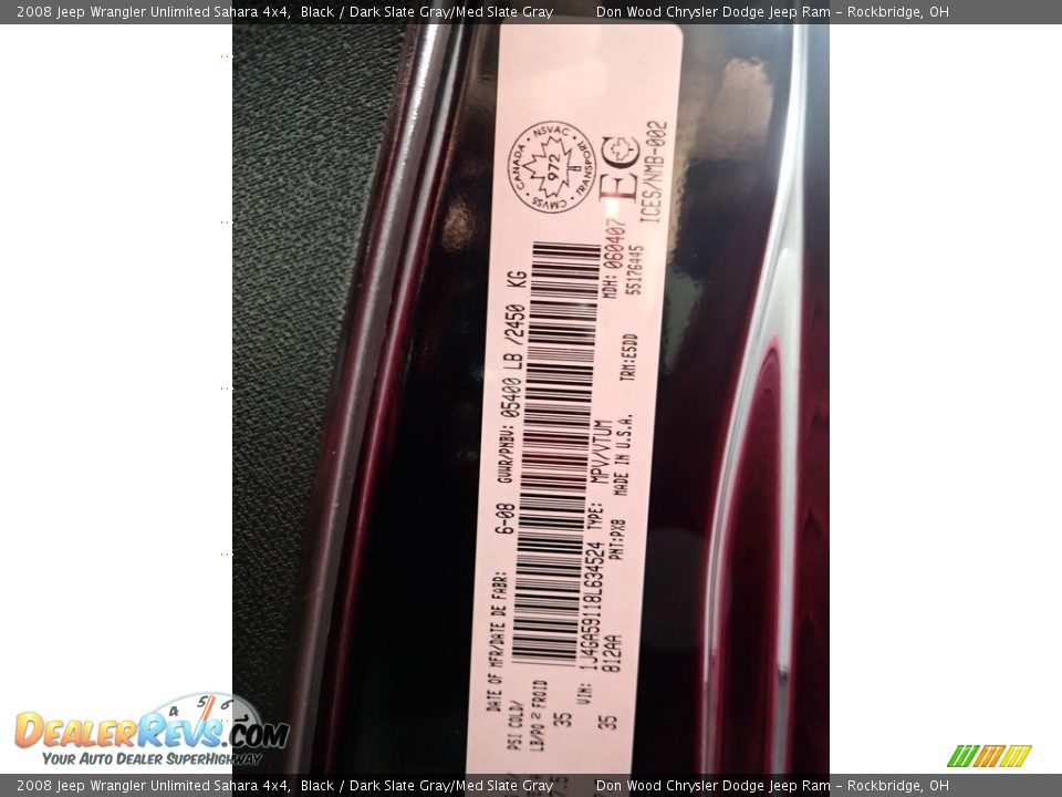 2008 Jeep Wrangler Unlimited Sahara 4x4 Black / Dark Slate Gray/Med Slate Gray Photo #26