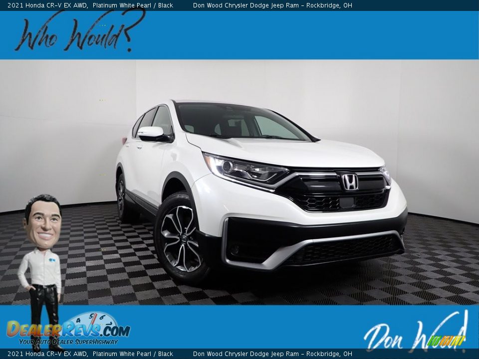 2021 Honda CR-V EX AWD Platinum White Pearl / Black Photo #1
