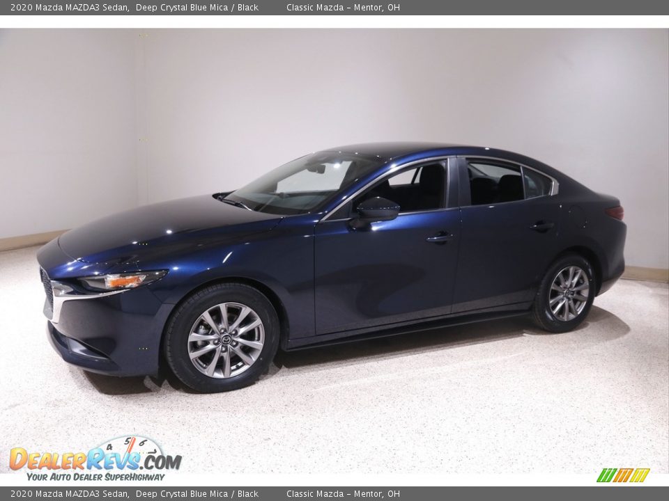 2020 Mazda MAZDA3 Sedan Deep Crystal Blue Mica / Black Photo #3