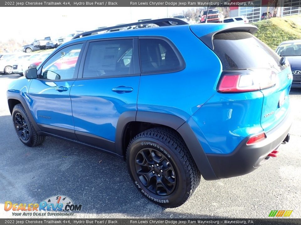 2022 Jeep Cherokee Trailhawk 4x4 Hydro Blue Pearl / Black Photo #3