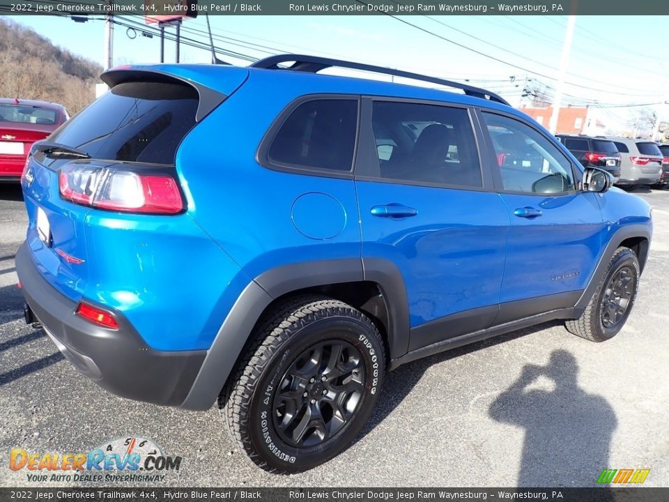 2022 Jeep Cherokee Trailhawk 4x4 Hydro Blue Pearl / Black Photo #6