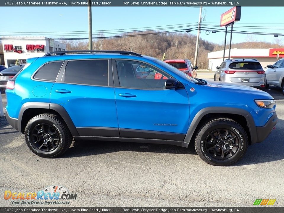 2022 Jeep Cherokee Trailhawk 4x4 Hydro Blue Pearl / Black Photo #7