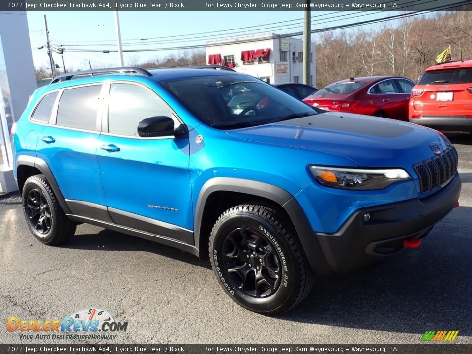 2022 Jeep Cherokee Trailhawk 4x4 Hydro Blue Pearl / Black Photo #8