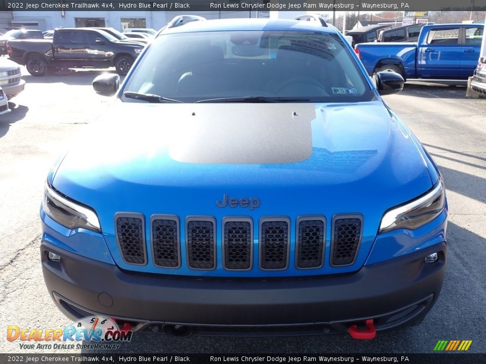 2022 Jeep Cherokee Trailhawk 4x4 Hydro Blue Pearl / Black Photo #9