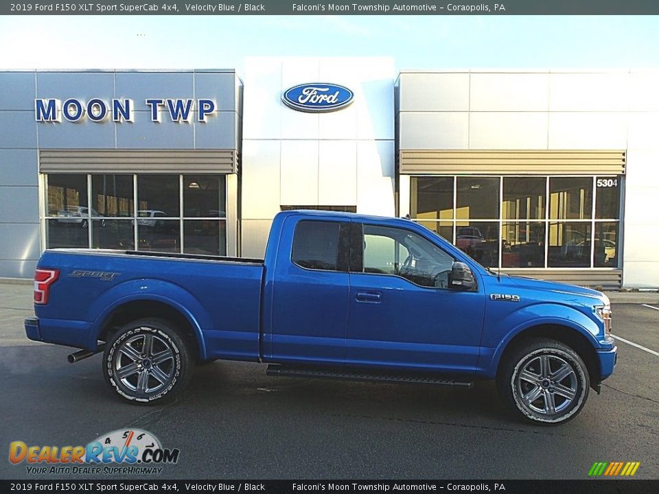 2019 Ford F150 XLT Sport SuperCab 4x4 Velocity Blue / Black Photo #1