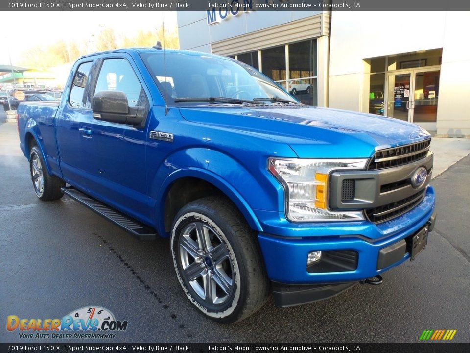 2019 Ford F150 XLT Sport SuperCab 4x4 Velocity Blue / Black Photo #8