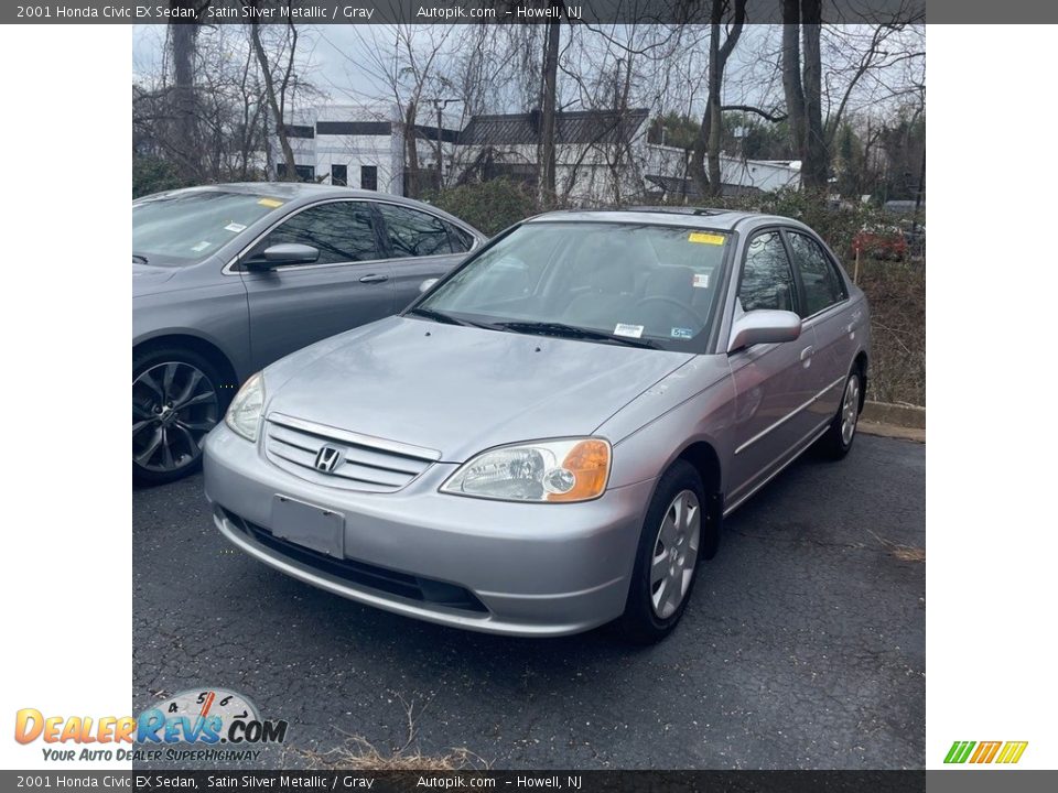 2001 Honda Civic EX Sedan Satin Silver Metallic / Gray Photo #1