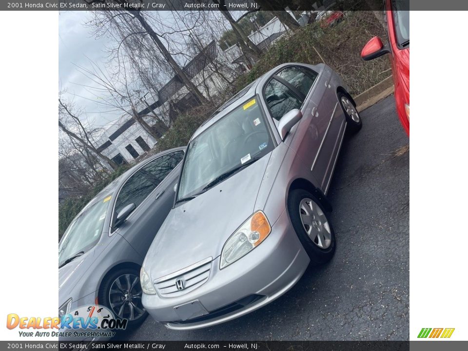 2001 Honda Civic EX Sedan Satin Silver Metallic / Gray Photo #2