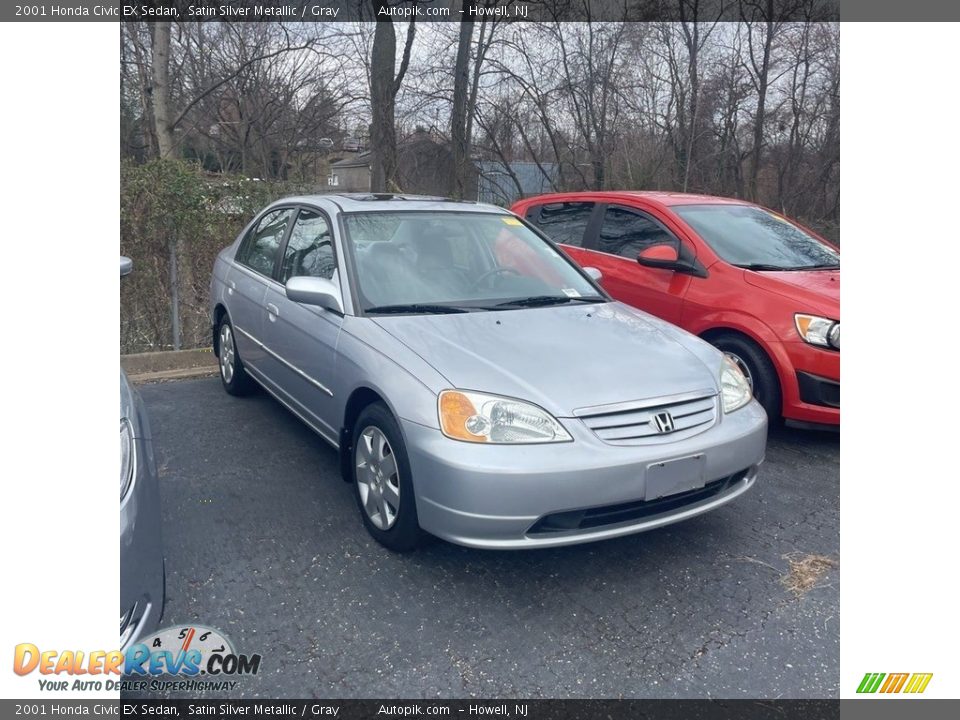 2001 Honda Civic EX Sedan Satin Silver Metallic / Gray Photo #7