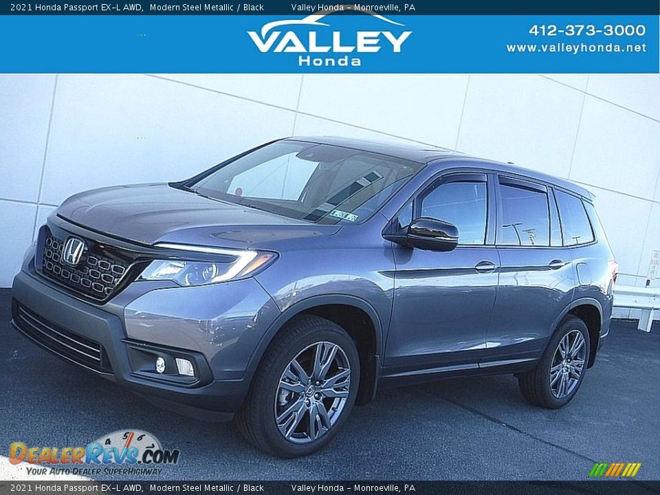 2021 Honda Passport EX-L AWD Modern Steel Metallic / Black Photo #1