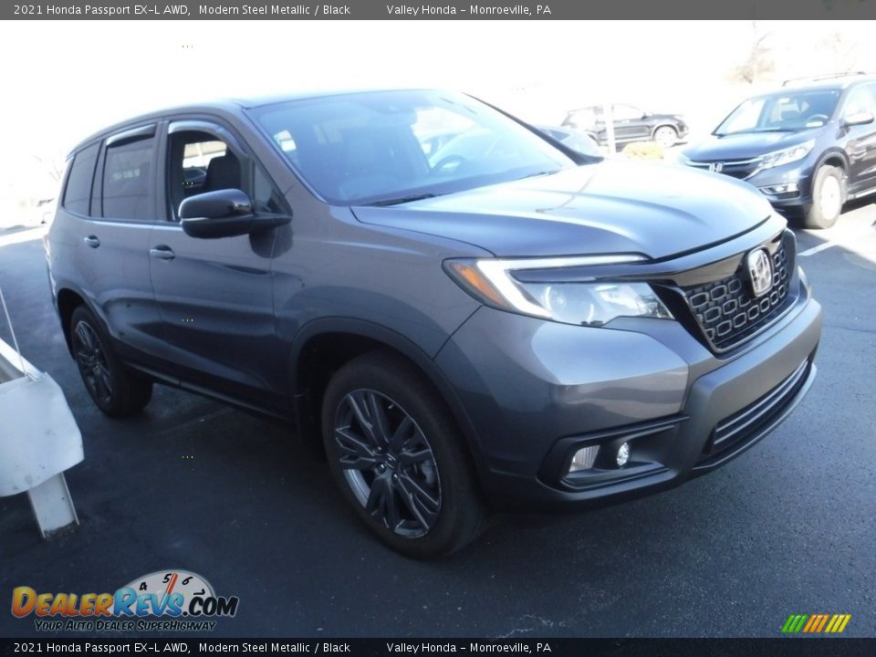 2021 Honda Passport EX-L AWD Modern Steel Metallic / Black Photo #6