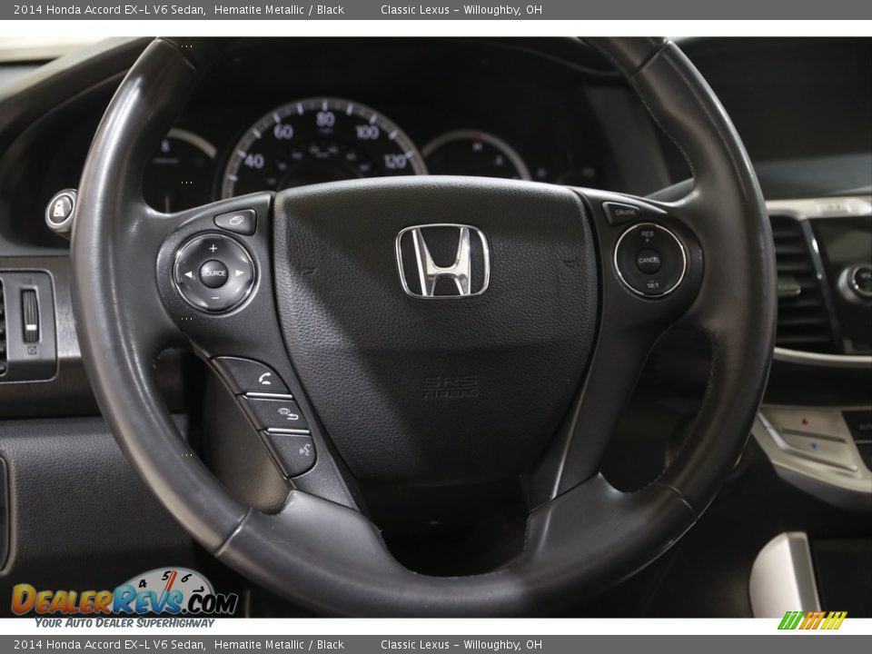 2014 Honda Accord EX-L V6 Sedan Hematite Metallic / Black Photo #7
