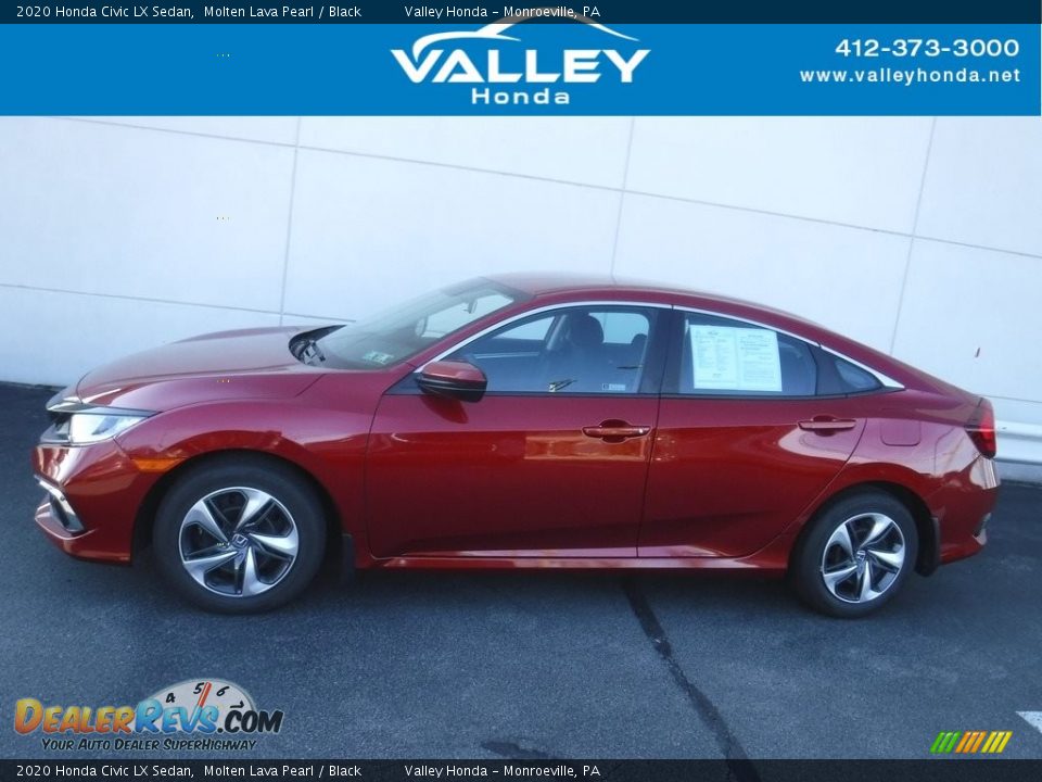 2020 Honda Civic LX Sedan Molten Lava Pearl / Black Photo #2