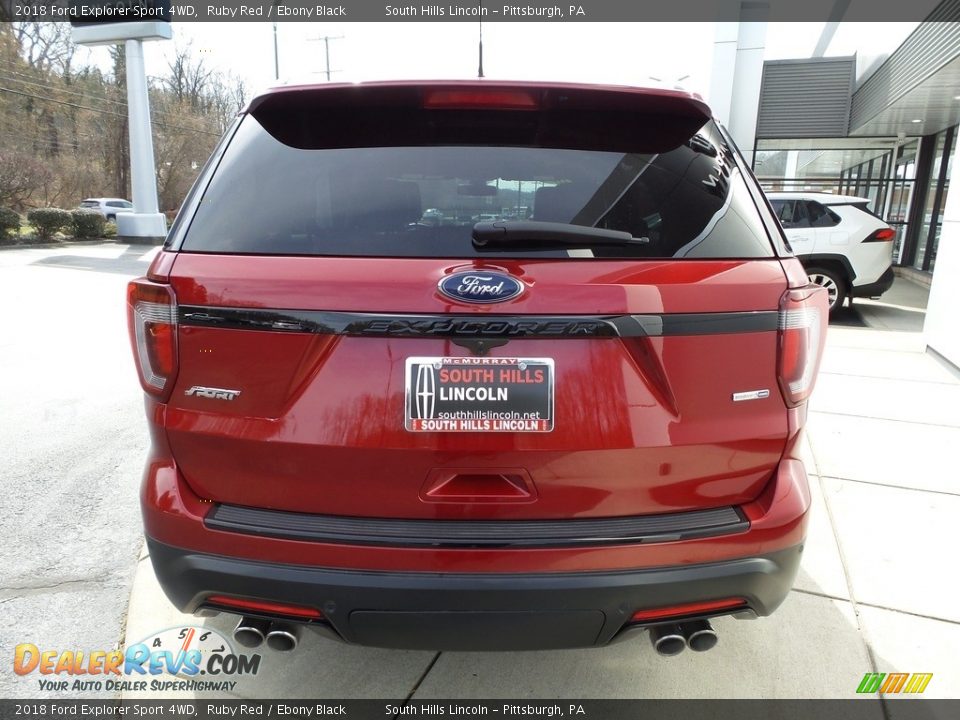 2018 Ford Explorer Sport 4WD Ruby Red / Ebony Black Photo #4