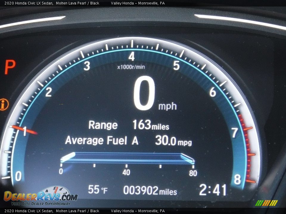 2020 Honda Civic LX Sedan Molten Lava Pearl / Black Photo #28