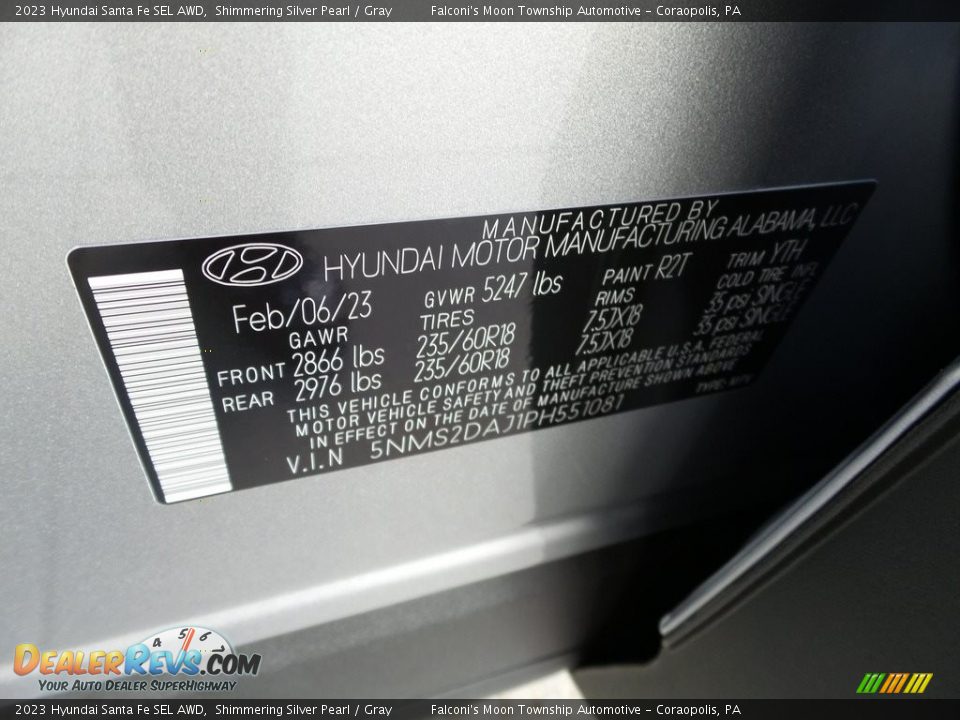 2023 Hyundai Santa Fe SEL AWD Shimmering Silver Pearl / Gray Photo #18