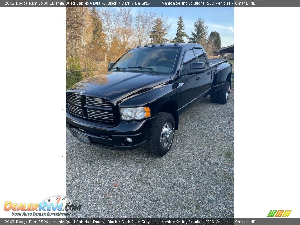 2003 Dodge Ram 3500 Laramie Quad Cab 4x4 Dually Black / Dark Slate Gray Photo #1